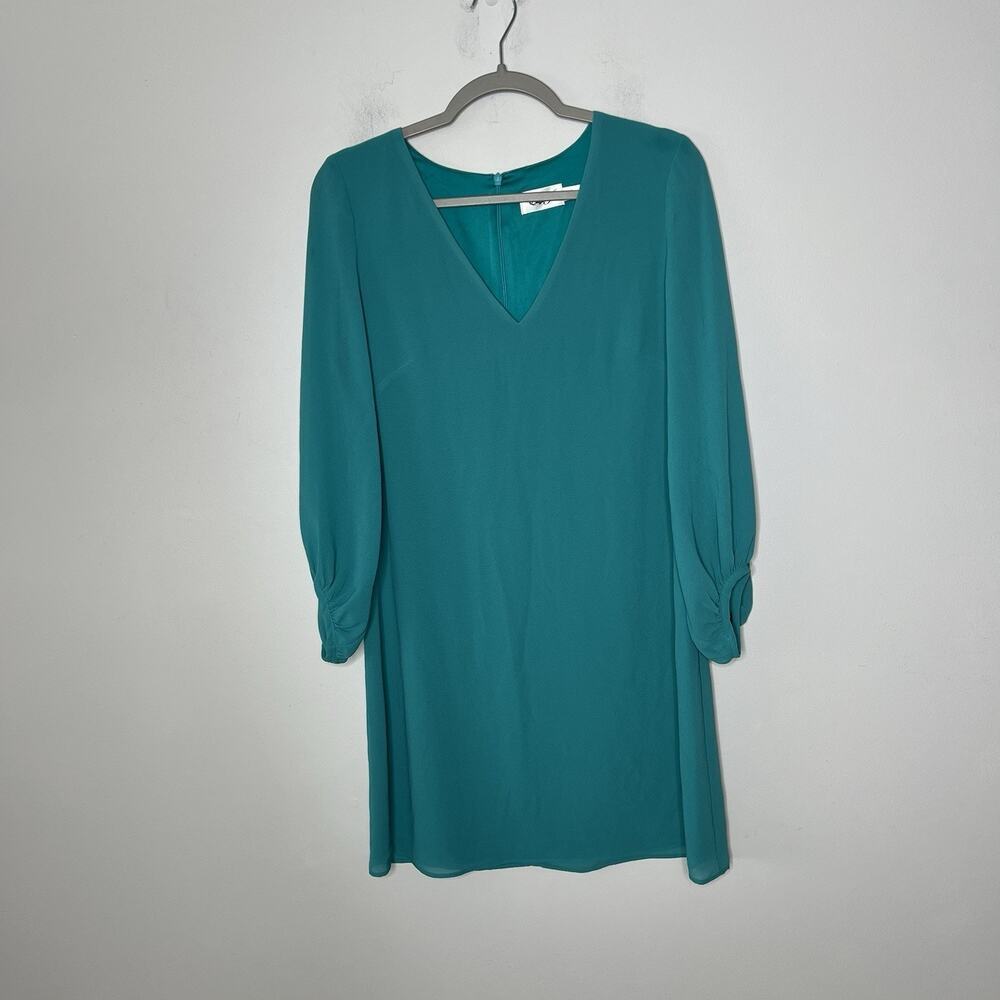 Eliza J Green Dress Womens 6 NWT Nordstrom Shift Knee Length 3/4 Sleeve